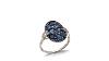14k Gold Genuine Black Diamond Ruby Emerald Blue Sapphire Gemstone Cluster Ring